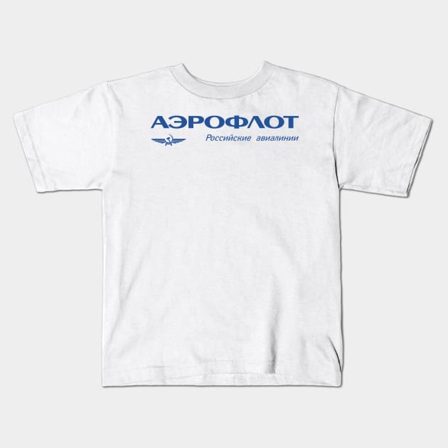 Aeroflot Logo Tribute: Soviet Russian Aviation Heritage Kids T-Shirt by Gregorous Design